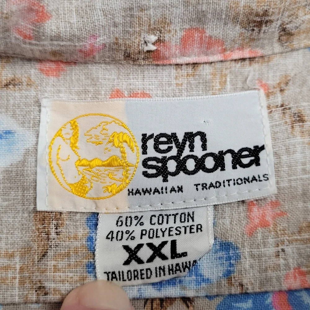 🌺 Vintage Reyn Spooner Floral Reverse Print Shirt Mens XXL Made Hawaii Resort